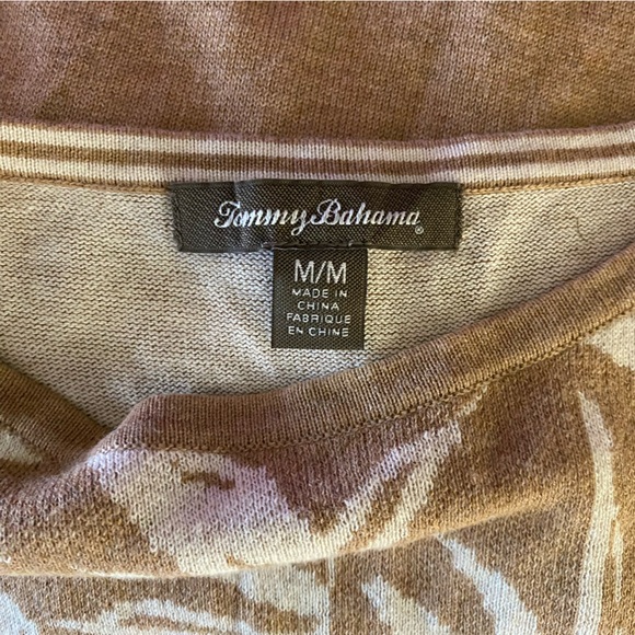 Tommy Bahama Palm Print Long Sleeve Knit Sweater Top - Picture 3 of 5